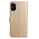 For Honor 400 Pro Global 160.8mm Rose Flower Embossing Pattern Leather Phone Case(Gold) - 3