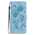 For Honor 400 Pro Global 160.8mm Rose Flower Embossing Pattern Leather Phone Case(Sky Blue) - 2