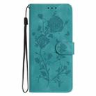 For Honor 400 Pro Global 160.8mm Rose Flower Embossing Pattern Leather Phone Case(Green) - 2