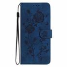 For Honor 400 Lite Global Rose Flower Embossing Pattern Leather Phone Case(Dark Blue) - 2