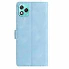 For Honor 400 Lite Global Rose Flower Embossing Pattern Leather Phone Case(Sky Blue) - 3