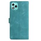 For Honor 400 Lite Global Rose Flower Embossing Pattern Leather Phone Case(Green) - 3
