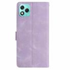 For Honor 400 Lite Global Rose Flower Embossing Pattern Leather Phone Case(Light Purple) - 3