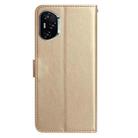 For Honor 400 Global 156.5mm Rose Flower Embossing Pattern Leather Phone Case(Gold) - 3