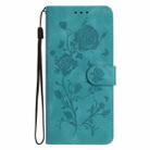 For Honor 400 Global 156.5mm Rose Flower Embossing Pattern Leather Phone Case(Green) - 2