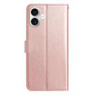 For iPhone 17 Rose Flower Embossing Pattern Leather Phone Case(Rose Gold) - 3