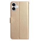 For iPhone 17 Rose Flower Embossing Pattern Leather Phone Case(Gold) - 3