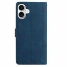 For iPhone 17 Rose Flower Embossing Pattern Leather Phone Case(Dark Blue) - 3