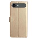 For iPhone 17 Air Rose Flower Embossing Pattern Leather Phone Case(Gold) - 3