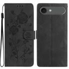 For iPhone 17 Air Rose Flower Embossing Pattern Leather Phone Case(Black) - 1
