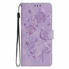 For iPhone 17 Air Rose Flower Embossing Pattern Leather Phone Case(Light Purple) - 2