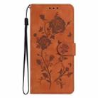For iPhone 17 Air Rose Flower Embossing Pattern Leather Phone Case(Brown) - 2