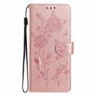 For iPhone 17 Pro Rose Flower Embossing Pattern Leather Phone Case(Rose Gold) - 2