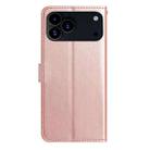 For iPhone 17 Pro Rose Flower Embossing Pattern Leather Phone Case(Rose Gold) - 3