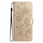 For iPhone 17 Pro Rose Flower Embossing Pattern Leather Phone Case(Gold) - 2