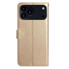 For iPhone 17 Pro Rose Flower Embossing Pattern Leather Phone Case(Gold) - 3