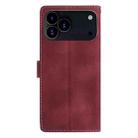 For iPhone 17 Pro Rose Flower Embossing Pattern Leather Phone Case(Red) - 3