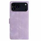 For iPhone 17 Pro Rose Flower Embossing Pattern Leather Phone Case(Light Purple) - 3