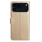 For iPhone 17 Pro Max Rose Flower Embossing Pattern Leather Phone Case(Gold) - 3