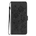 For iPhone 17 Pro Max Rose Flower Embossing Pattern Leather Phone Case(Black) - 2