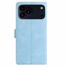 For iPhone 17 Pro Max Rose Flower Embossing Pattern Leather Phone Case(Sky Blue) - 3
