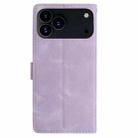 For iPhone 17 Pro Max Rose Flower Embossing Pattern Leather Phone Case(Light Purple) - 3