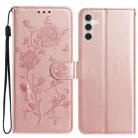 For Samsung Galaxy A17 5G Rose Flower Embossing Pattern Leather Phone Case(Rose Gold) - 1