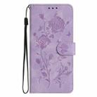 For Samsung Galaxy A17 5G Rose Flower Embossing Pattern Leather Phone Case(Light Purple) - 2