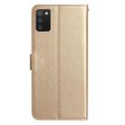 For Samsung Galaxy A02S 166mm EU Rose Flower Embossing Pattern Leather Phone Case(Gold) - 3