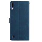 For Samsung Galaxy A10 / M10 Rose Flower Embossing Pattern Leather Phone Case(Dark Blue) - 3