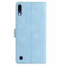 For Samsung Galaxy A10 / M10 Rose Flower Embossing Pattern Leather Phone Case(Sky Blue) - 3