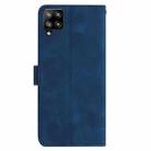 For Samsung Galaxy A12 Rose Flower Embossing Pattern Leather Phone Case(Dark Blue) - 3