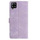 For Samsung Galaxy A12 Rose Flower Embossing Pattern Leather Phone Case(Light Purple) - 3