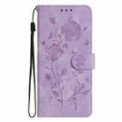 For Samsung Galaxy A13 5G Rose Flower Embossing Pattern Leather Phone Case(Light Purple) - 2