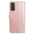 For Samsung Galaxy A14 Rose Flower Embossing Pattern Leather Phone Case(Rose Gold) - 3