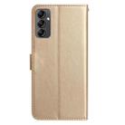 For Samsung Galaxy A14 Rose Flower Embossing Pattern Leather Phone Case(Gold) - 3