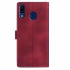 For Samsung Galaxy A20 / A30 Rose Flower Embossing Pattern Leather Phone Case(Red) - 3