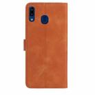 For Samsung Galaxy A20 / A30 Rose Flower Embossing Pattern Leather Phone Case(Brown) - 3