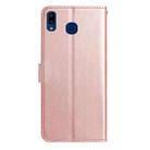 For Samsung Galaxy A20e Rose Flower Embossing Pattern Leather Phone Case(Rose Gold) - 3