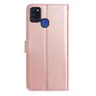 For Samsung Galaxy A21S Rose Flower Embossing Pattern Leather Phone Case(Rose Gold) - 3