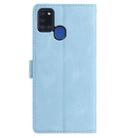 For Samsung Galaxy A21S Rose Flower Embossing Pattern Leather Phone Case(Sky Blue) - 3