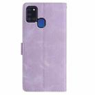 For Samsung Galaxy A21S Rose Flower Embossing Pattern Leather Phone Case(Light Purple) - 3