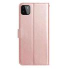 For Samsung Galaxy A22 5G Rose Flower Embossing Pattern Leather Phone Case(Rose Gold) - 3