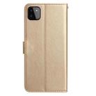 For Samsung Galaxy A22 5G Rose Flower Embossing Pattern Leather Phone Case(Gold) - 3