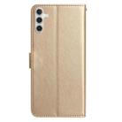 For Samsung Galaxy A34 Rose Flower Embossing Pattern Leather Phone Case(Gold) - 3