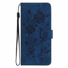 For Samsung Galaxy A35 Rose Flower Embossing Pattern Leather Phone Case(Dark Blue) - 2