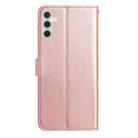 For Samsung Galaxy A36 Rose Flower Embossing Pattern Leather Phone Case(Rose Gold) - 3