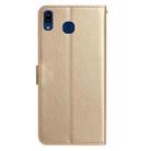 For Samsung Galaxy A40 Rose Flower Embossing Pattern Leather Phone Case(Gold) - 3