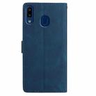 For Samsung Galaxy A40 Rose Flower Embossing Pattern Leather Phone Case(Dark Blue) - 3
