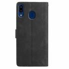For Samsung Galaxy A40 Rose Flower Embossing Pattern Leather Phone Case(Black) - 3